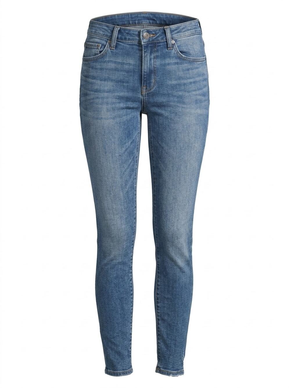 Bridge by GLY Mid Rise Ankle Skinny Blue Distressed Jeans Women Size 26